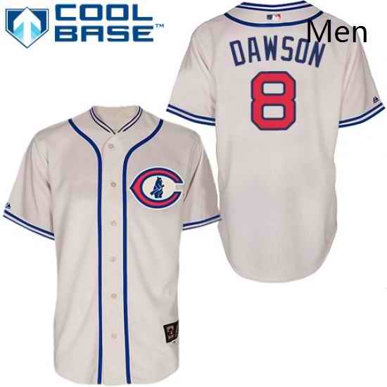 Mens Majestic Chicago Cubs 8 Andre Dawson Authentic Cream 1929 Turn Back The Clock MLB Jersey